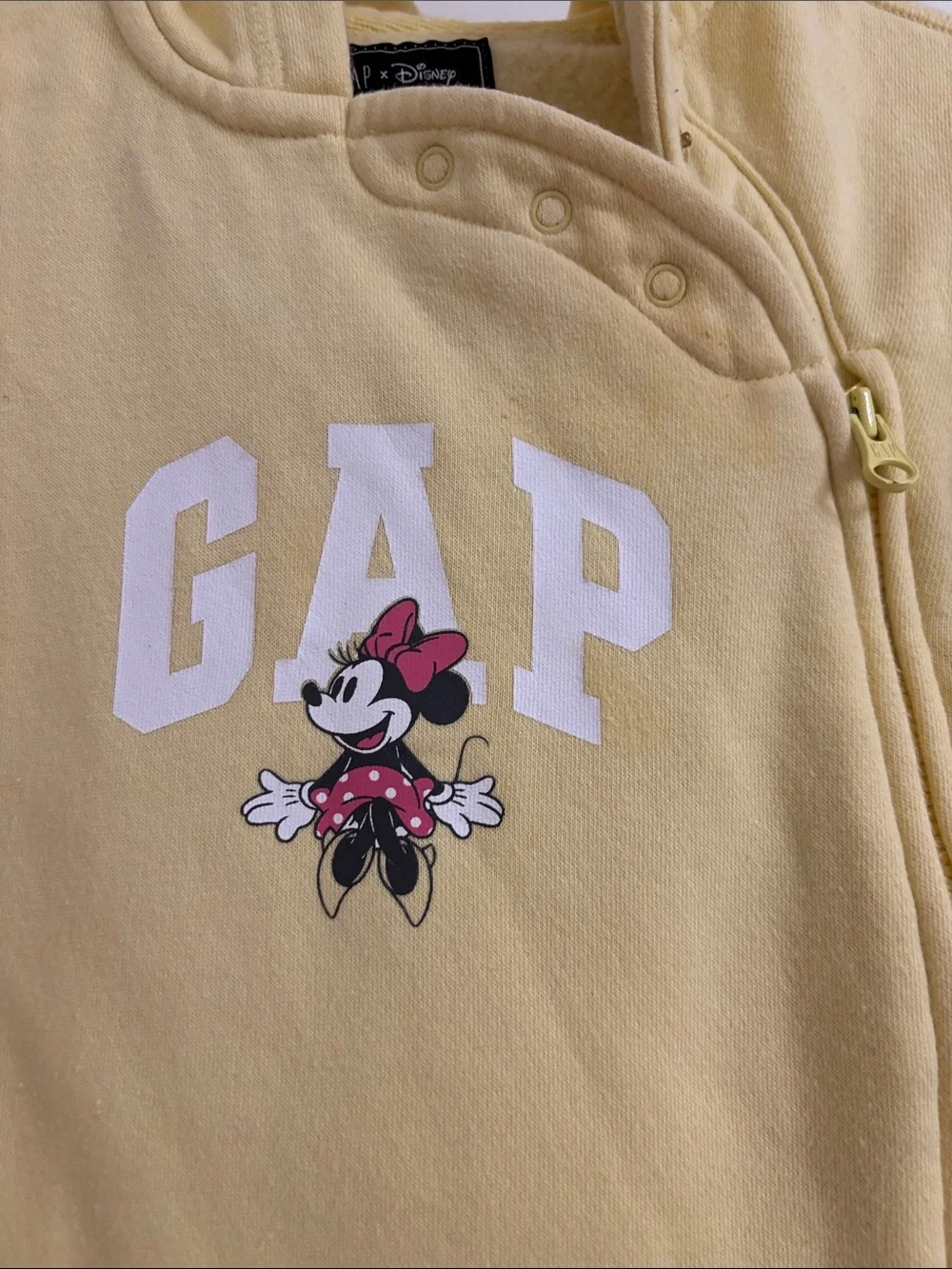 GAP Yellow Minnie Mouse Hooded One-Piece Bodysuit